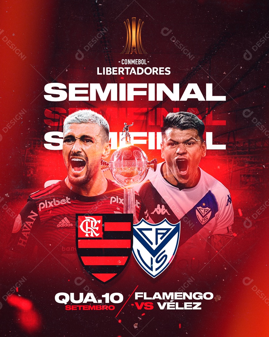 Flyer Time de Futebol Flamengo Jogadores Social Media PSD Editável  [download] - Designi