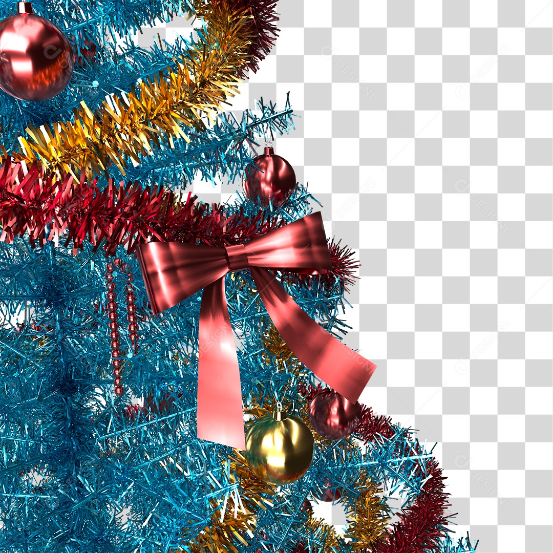 Árvore de Natal Azul Decorada PNG Transparente [download] - Designi