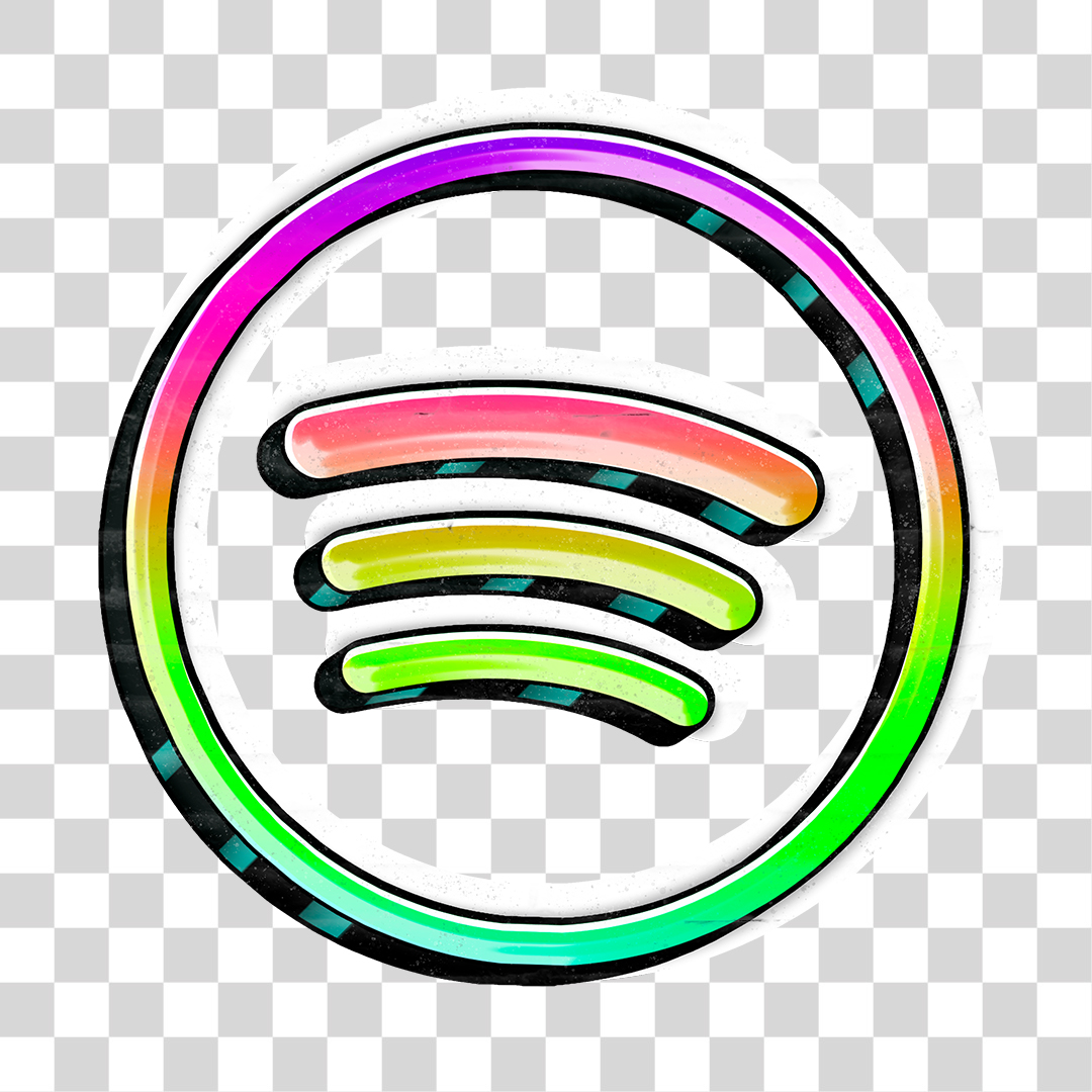 Ícone 3D do Spotify Efeito Graffiti PNG Transparente Logo