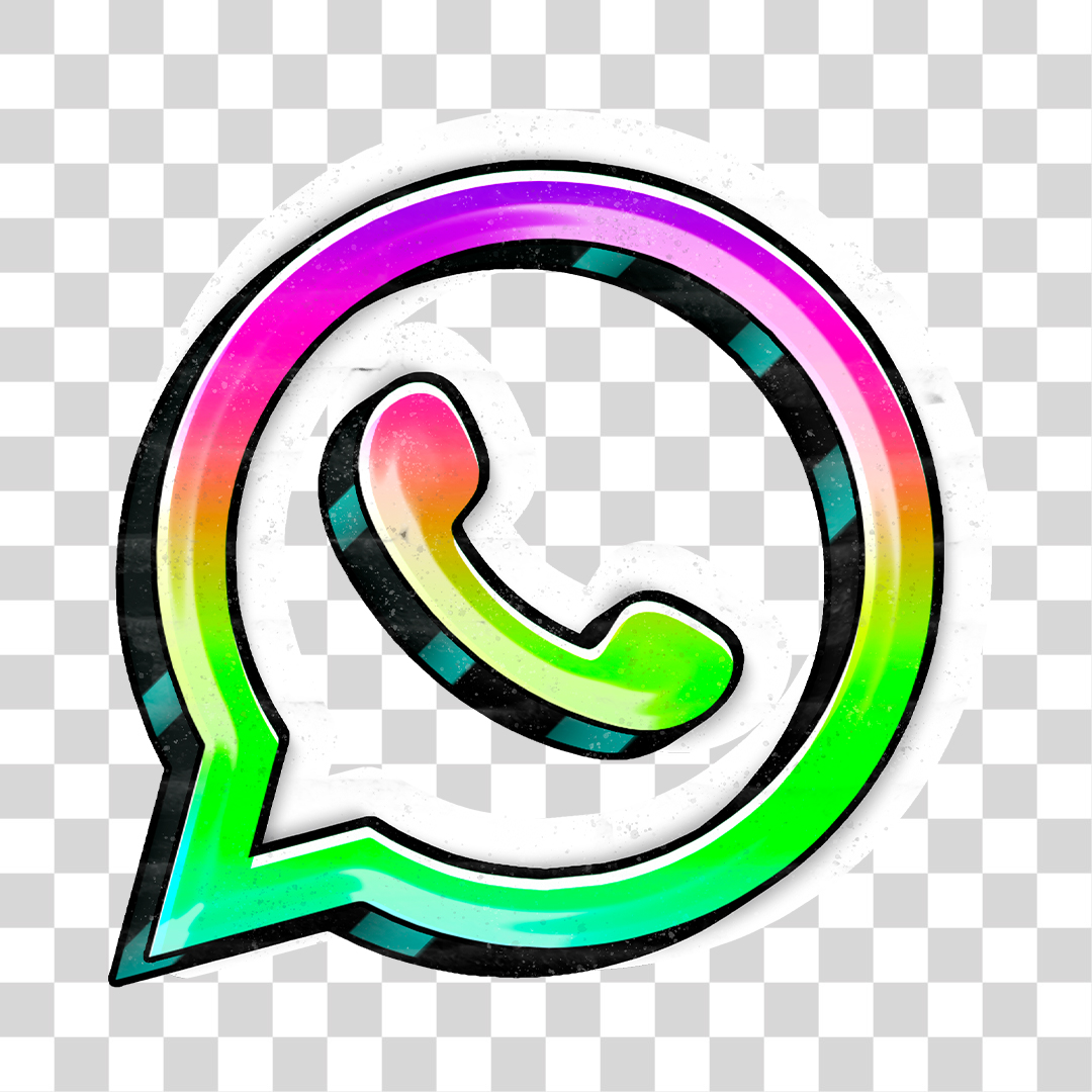 Ícone 3D do WhatsApp Efeito Graffiti PNG Transparente Logo
