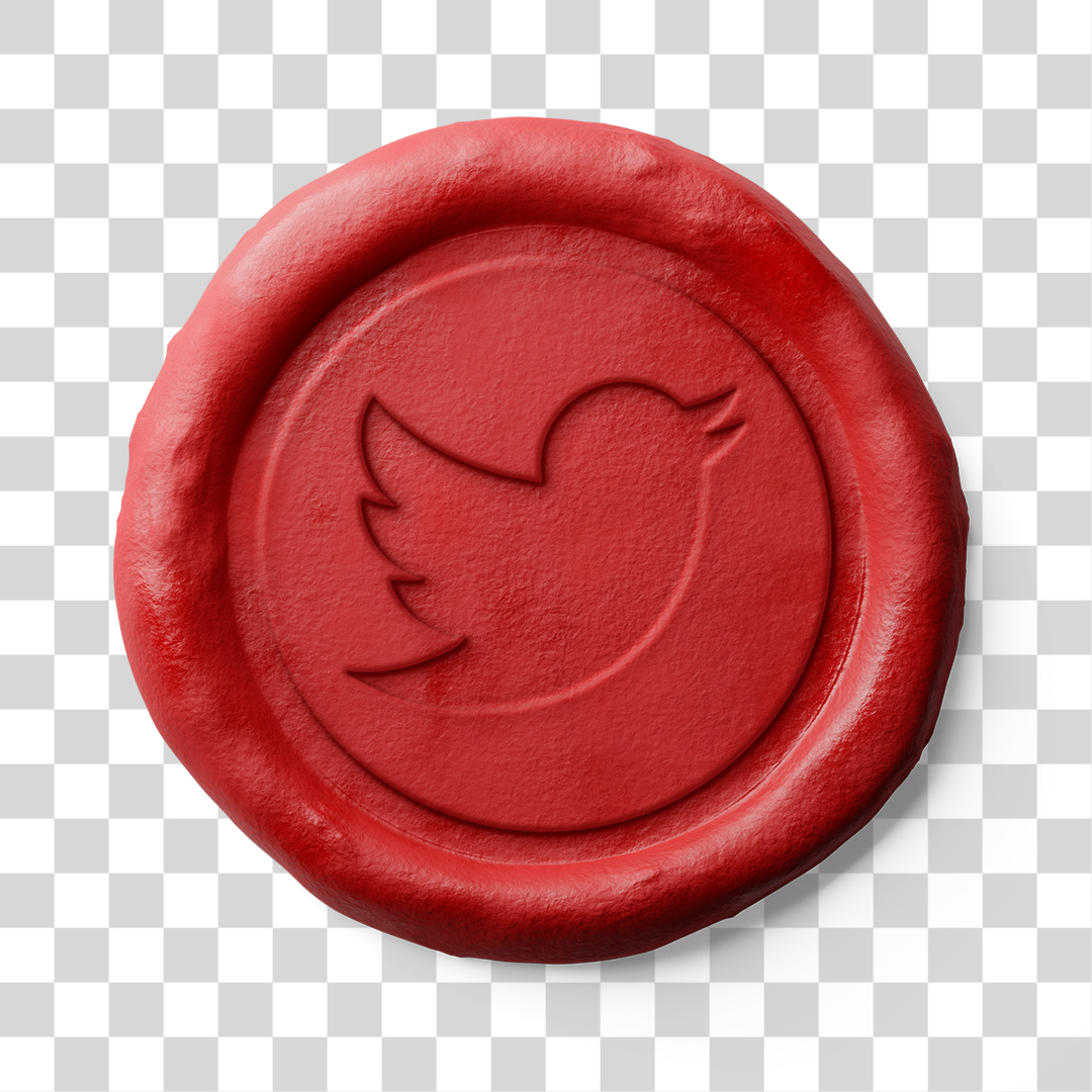 Ícone 3D do Twitter Efeito Selo Carimbo Vintage PNG Transparente Logo  [download] - Designi