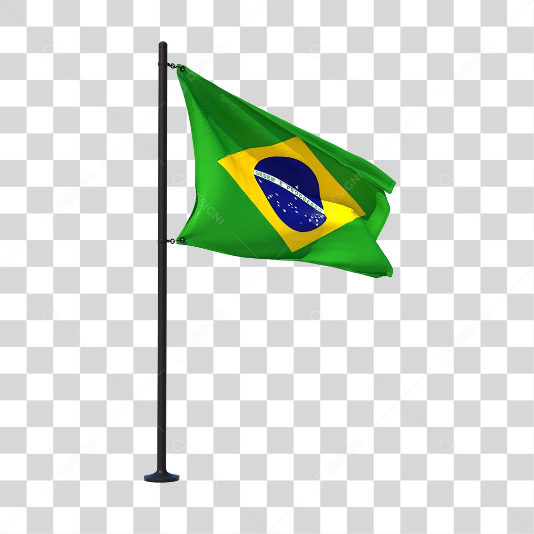 Bandeira do Brasil Elemento 3D PNG Transparente [download] - Designi