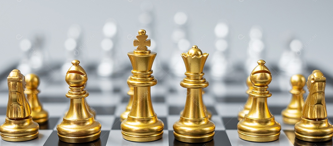 Rei da ilustração do xadrez 3D, bispo da rainha e torre do cavalo