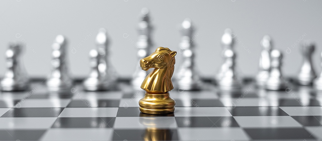 Rei da ilustração do xadrez 3D, bispo da rainha e torre do cavalo