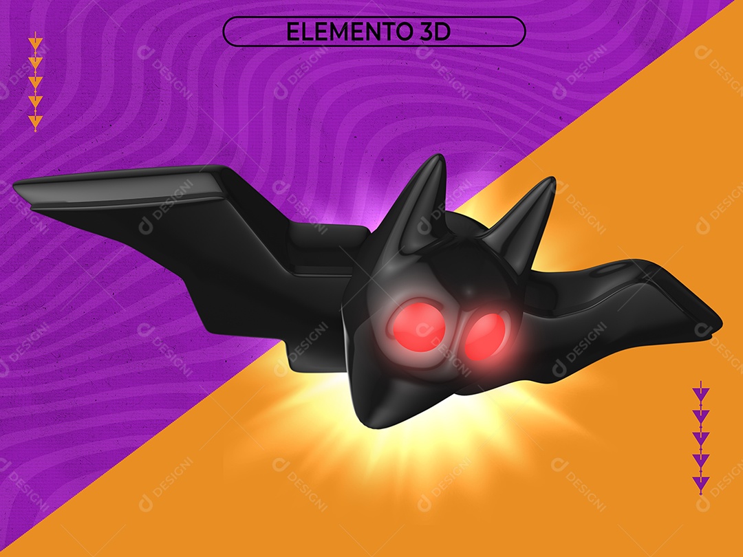Elemento 3D Morcego Voando PNG Transparente [download] - Designi