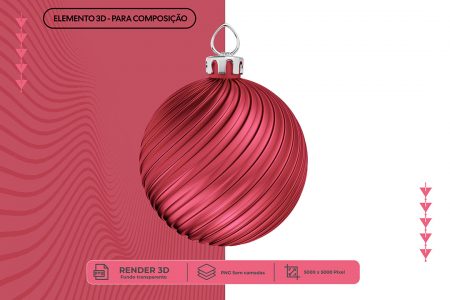 Bola de Natal Vermelha e Guirlanda Natalina PNG [download] - Designi