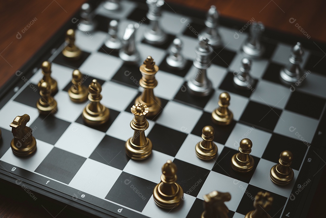 Conceito de jogo de tabuleiro de xadrez de ideias de negócios e
