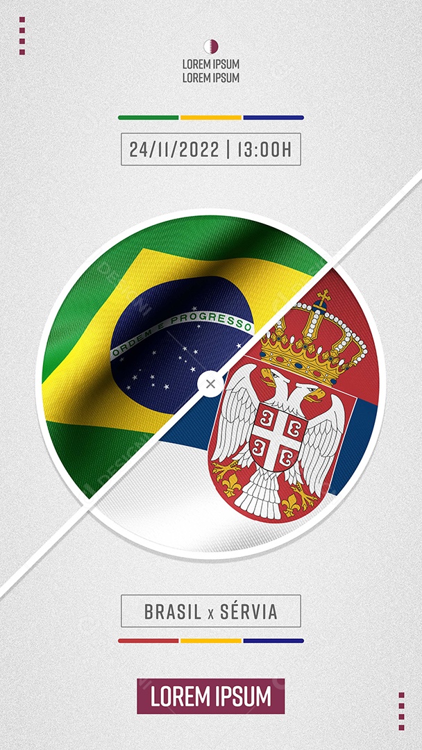 Story Jogo da Copa do Mundo Brasil x Sérvia Futebol Social Media PSD  Editável [download] - Designi