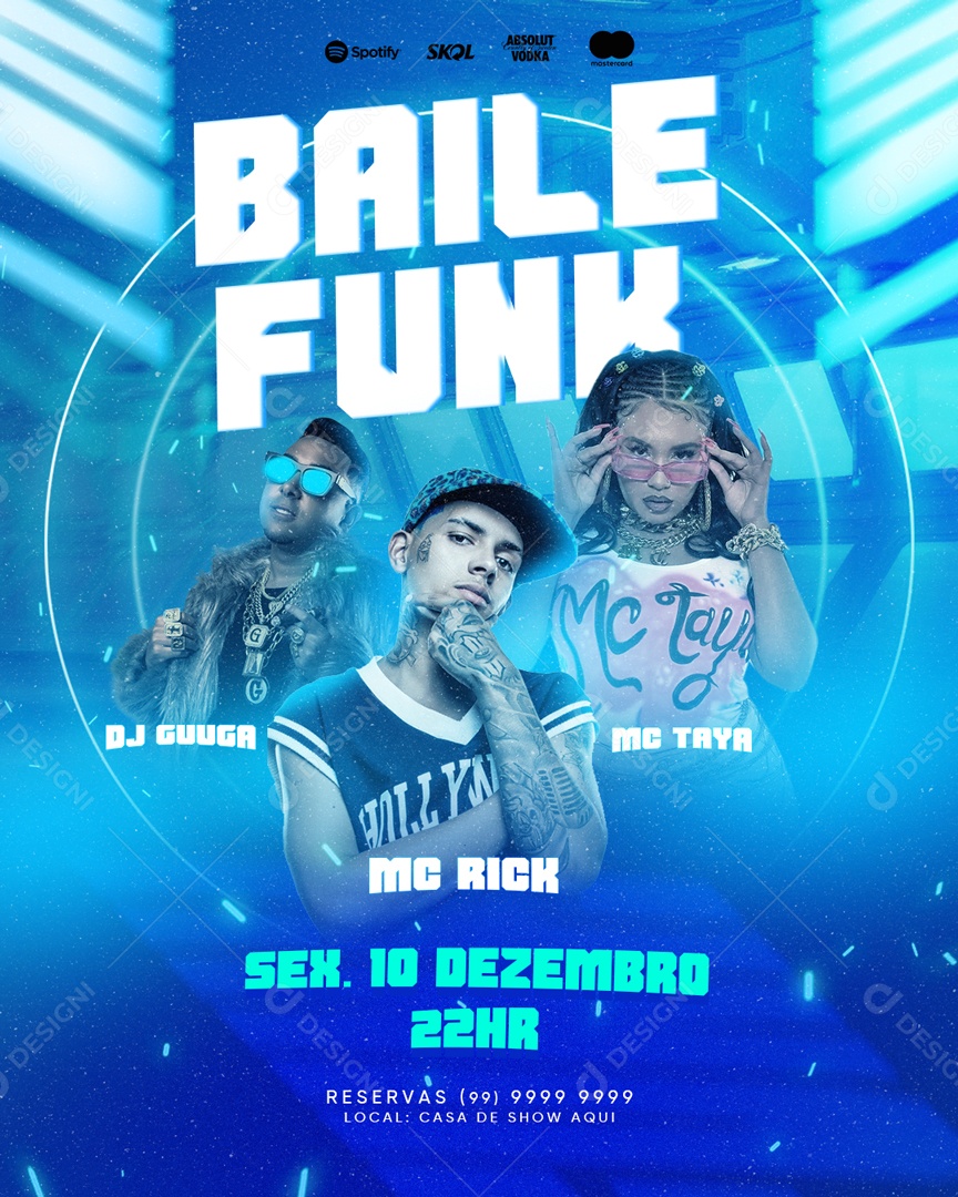 Flyer Baile Funk Mc Rick Shows Social Media PSD Editável [download