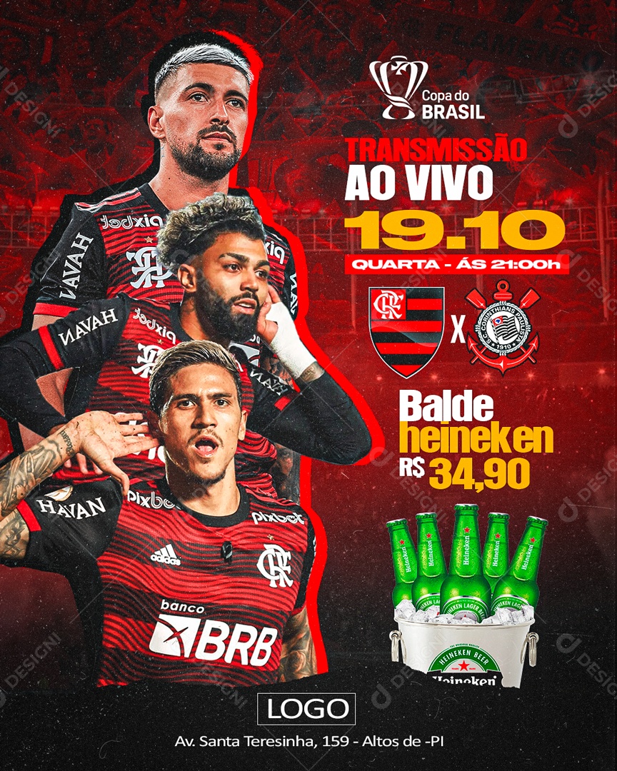 Social Media Jogo de Futebol Corinthians X Flamengo PSD Editável [download]  - Designi