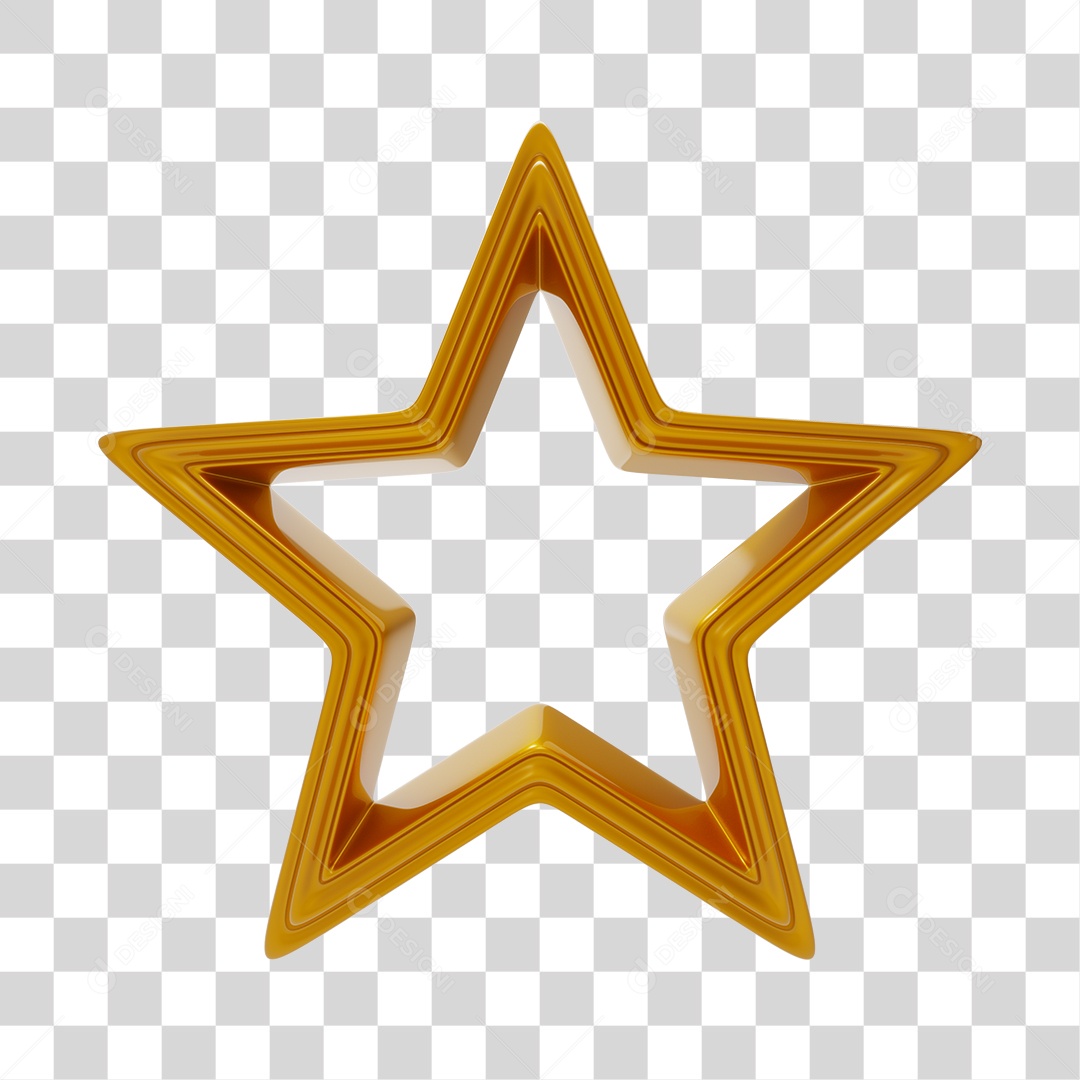 Moldura de Estrela Dourada para Natal PNG Transparente [download] - Designi