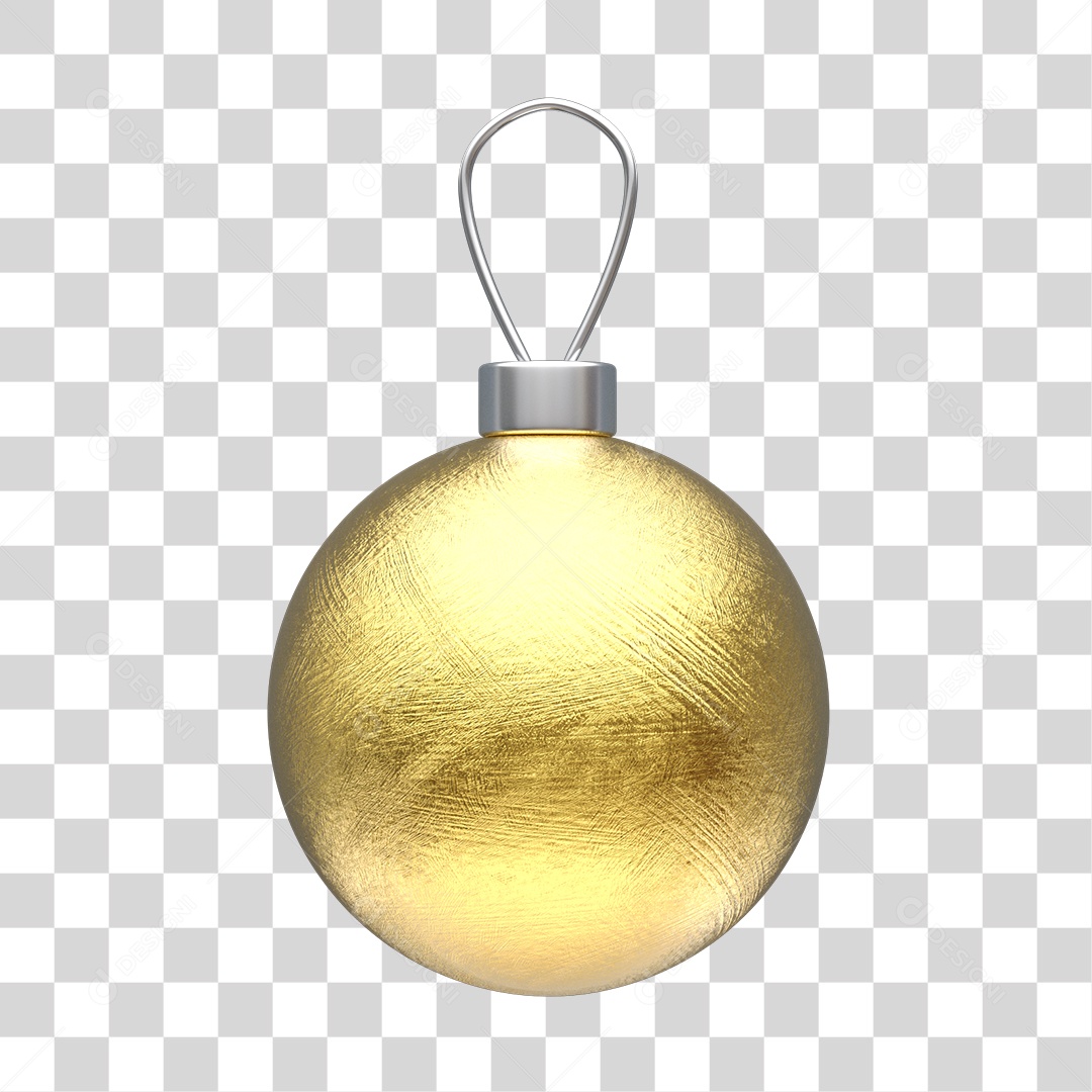 Bola de Natal Dourada Elemento 3D PNG [download] - Designi