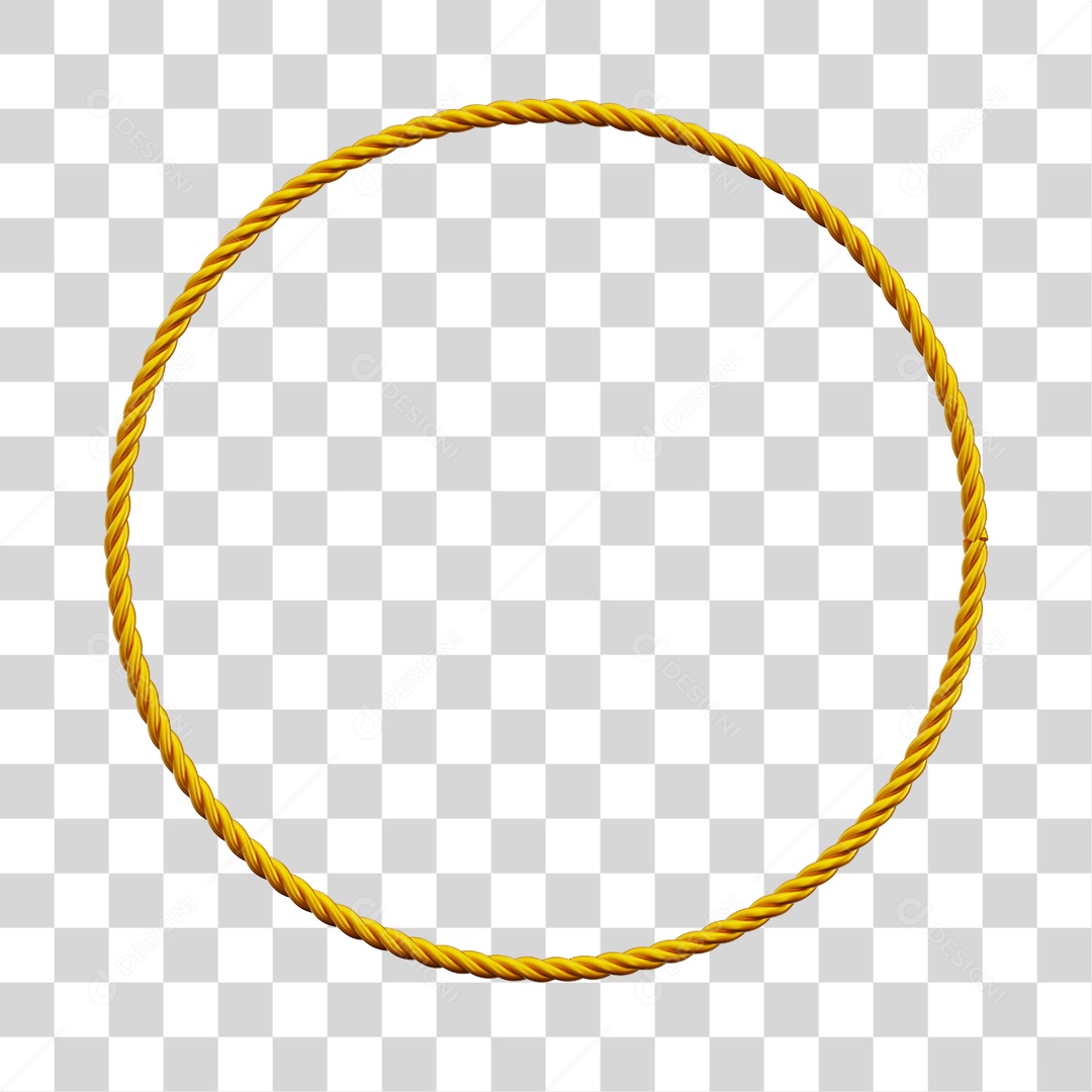 Corda Dourada Em Forma Circular Elemento 3D PNG Transparente
