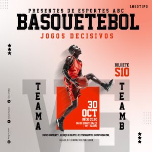 Campeonato De Basquete Jogos Social Media PSD Editável [download] - Designi