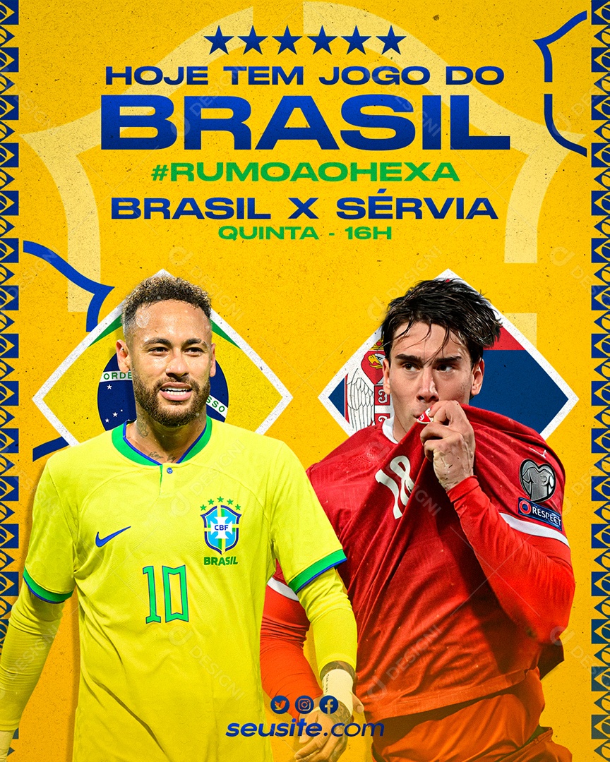 Flyer Dia De Jogo Copa Do Mundo Social Media PSD Editável