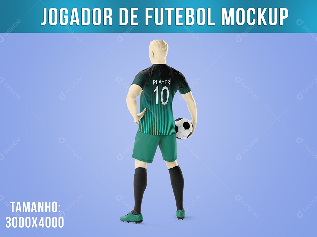 Jogador de Futebol Mockup com Bola PSD [download] - Designi