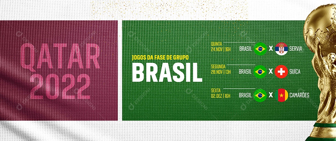 Social Media Futebol Jogos da Seleção Fase de Grupo PSD Editável [download]  - Designi