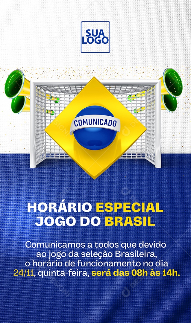 Story Horário Especial Jogos do Brasil Copa do Mundo Futebol Social Media  PSD Editável [download] - Designi