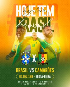 Jogo Brasil Copa do Mundo - Transmissão ao Vivo - Flyer PSD Editável