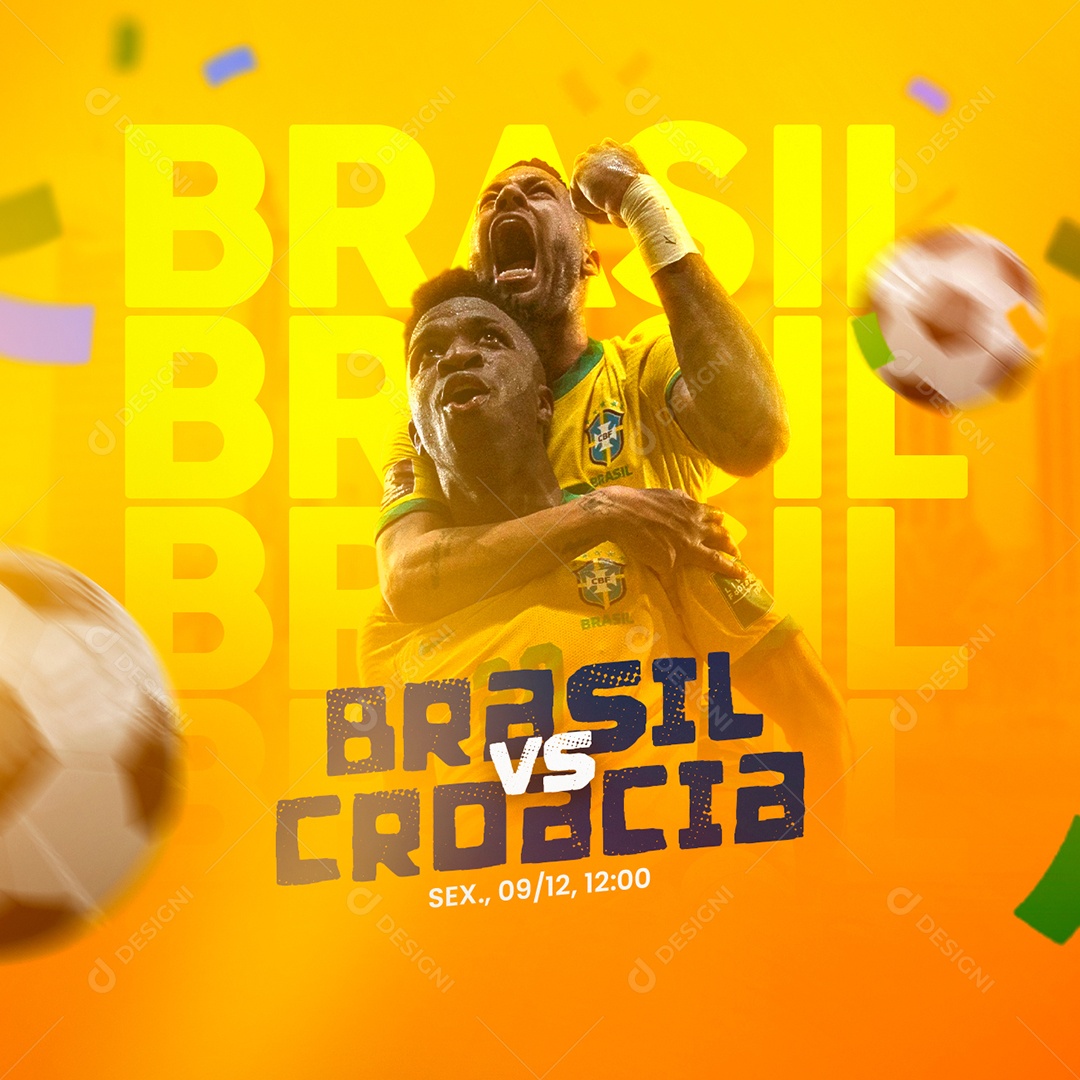 Jogo Brasil Copa do Mundo - Transmissão ao Vivo - Flyer PSD Editável