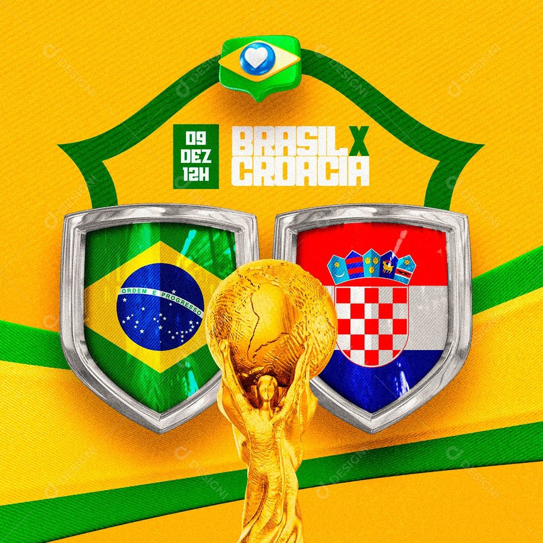 É Dia de Jogo Brasil vs Croácia Futebol Copa do Mundo Social Media PSD  Editável.zip