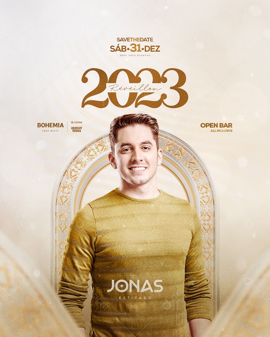Flyer Show Réveillon 2023 Jonas Esticado Social Media PSD Editável
