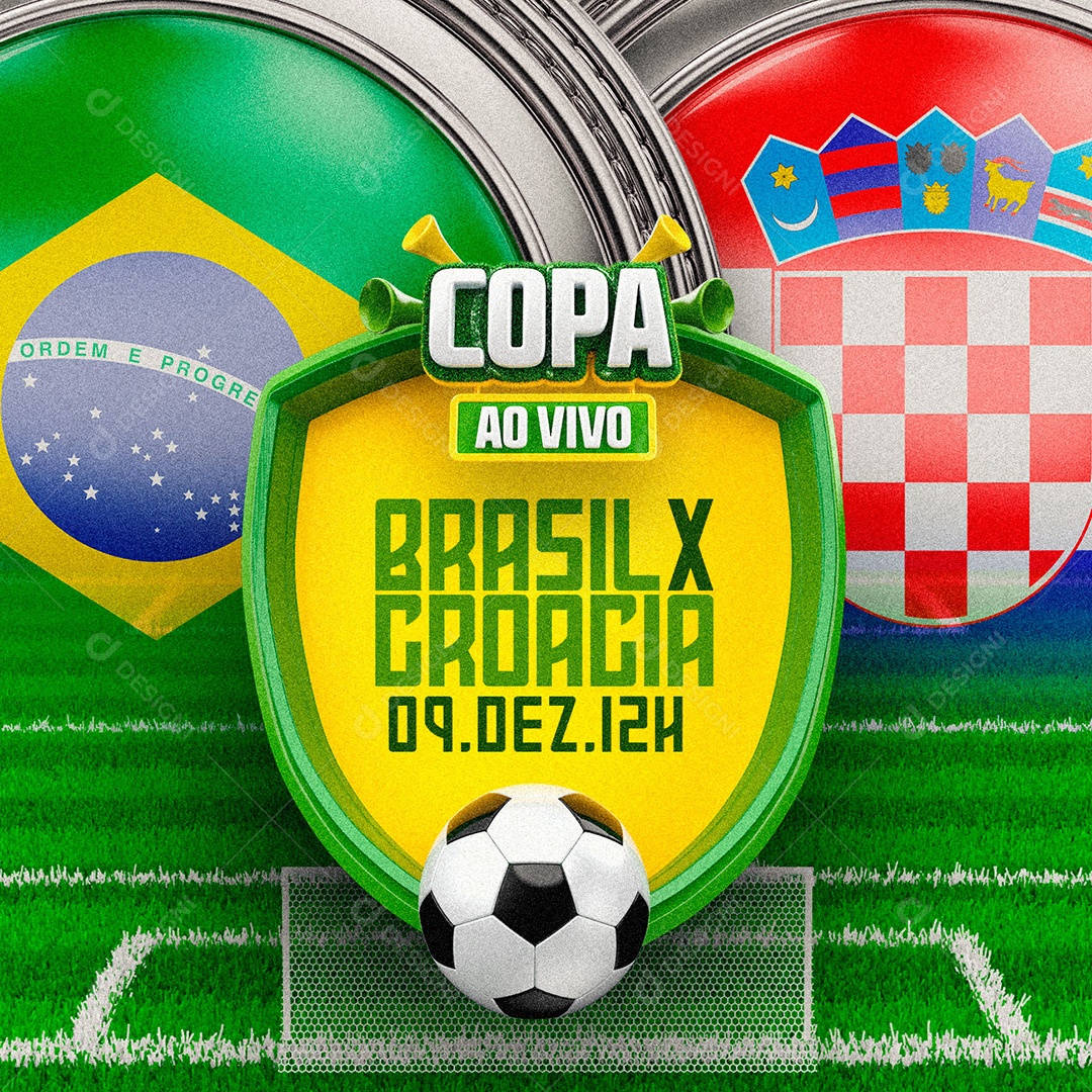 Copa ao Vivo Brasil x Croácia Copa do Mundo Futebol Social Media