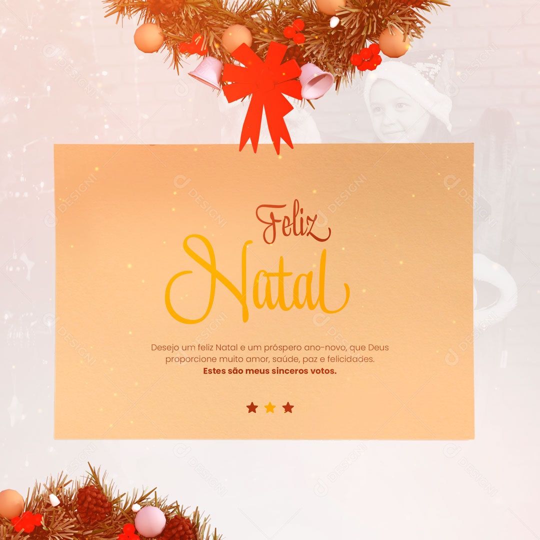 Desejo um Feliz Natal e um Próspero Ano Novo Social Media PSD Editável  [download] - Designi
