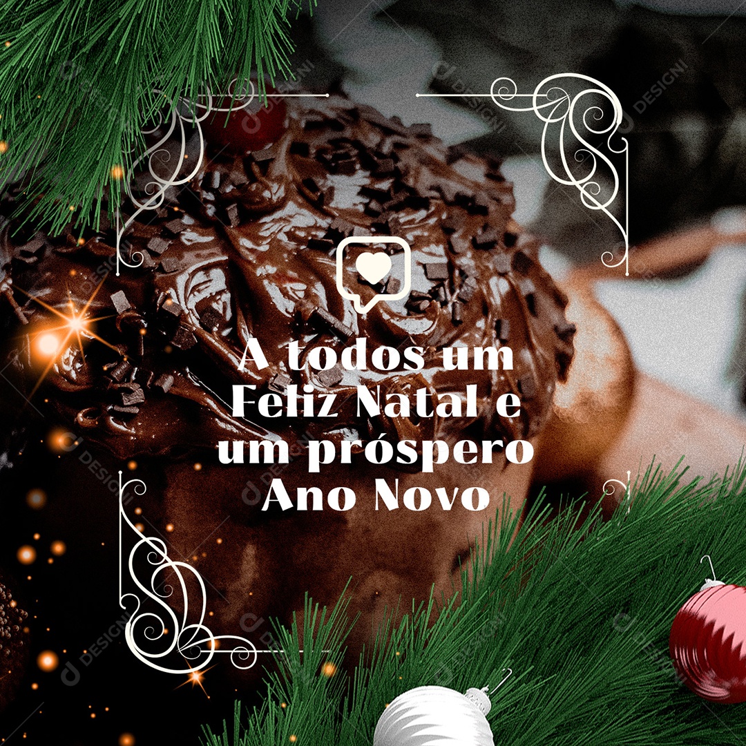 A Todos um Feliz Natal e um Próspero Ano Novo Doceria Social Media PSD  Editável [download] - Designi