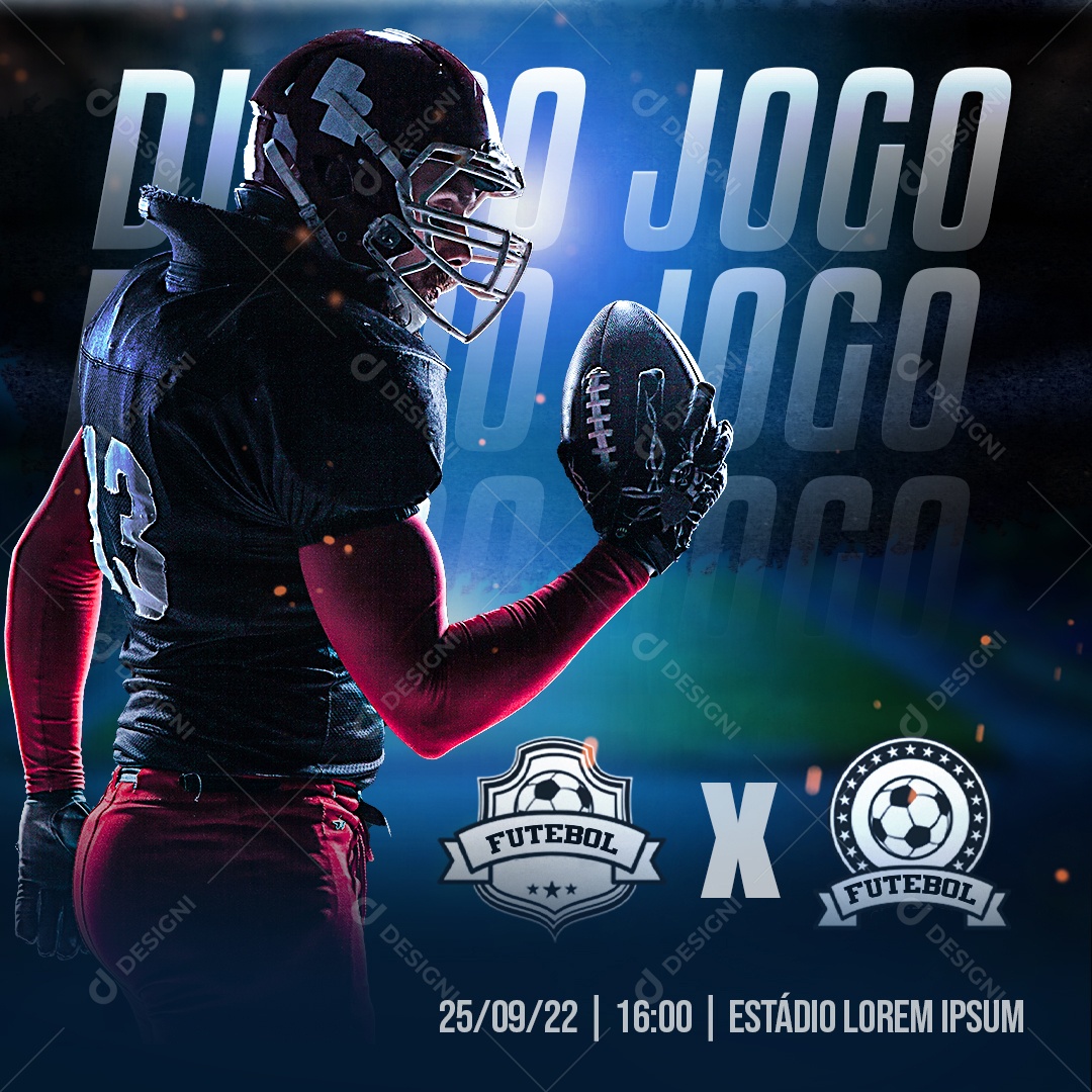 Futebol Americano Dia de Jogo Social Media PSD Editável [download] - Designi