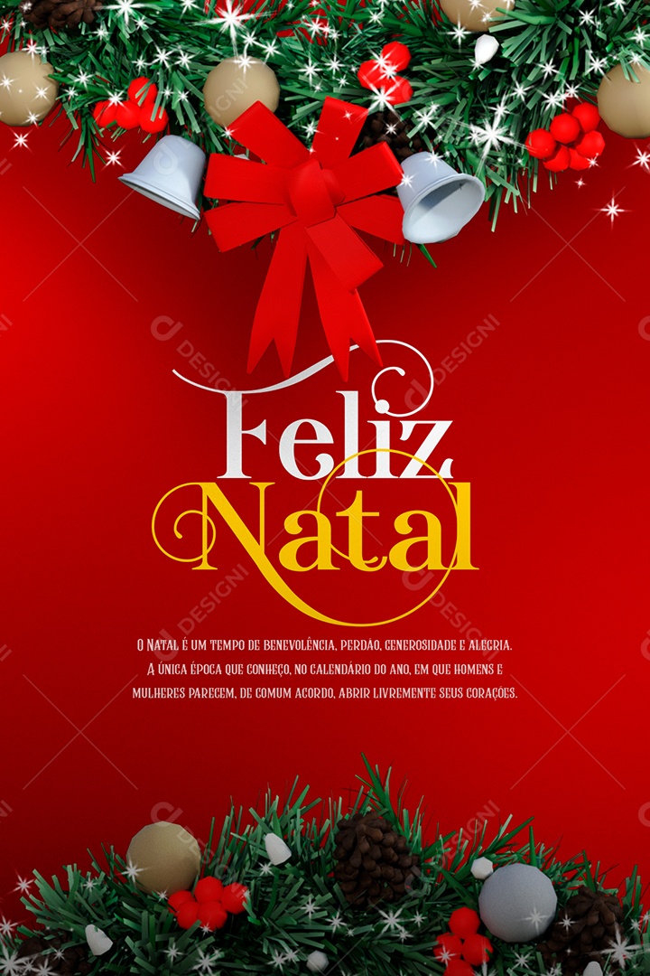 Cartão de Natal Vermelho Feliz Natal Social Media PSD Editável [download] -  Designi