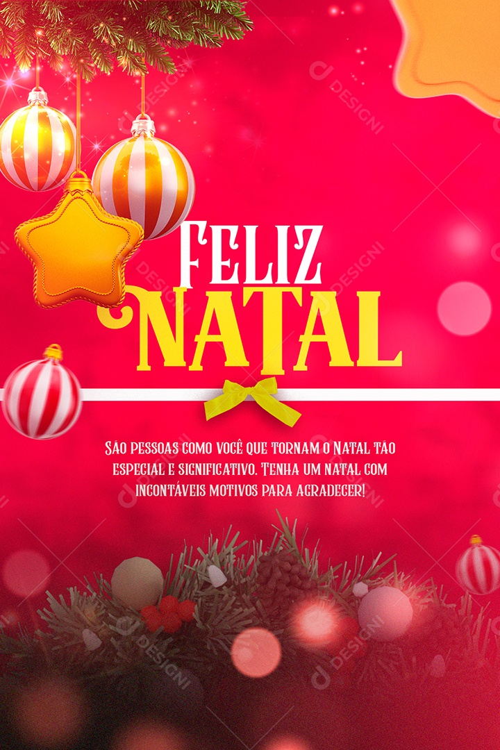 Cartão de Natal Vermelho Feliz Natal Social Media PSD Editável [download] -  Designi
