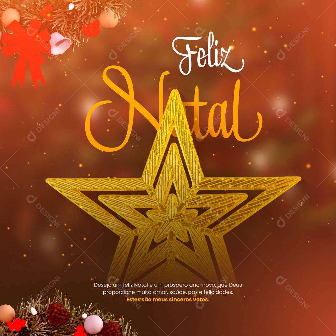 Desejo um Feliz Natal e um Próspero Ano Novo Social Media PSD Editável  [download] - Designi
