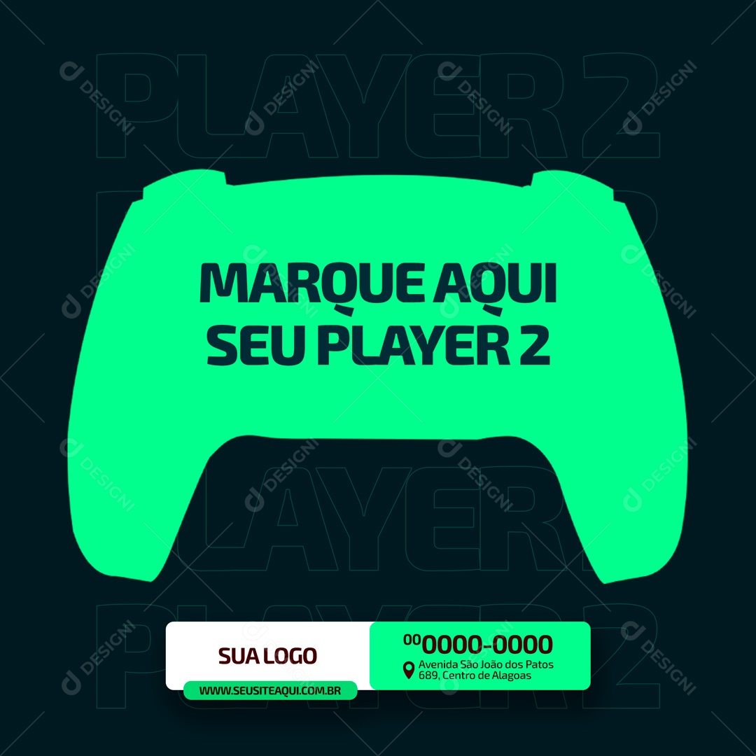 Marque Aqui Seu Player 2 Loja de Games Social Media PSD Editável [download]  - Designi