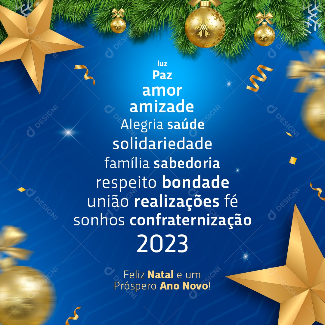 Post Feliz Natal e Próspero Ano Novo PSD Social Media PSD Editável  [download] - Designi