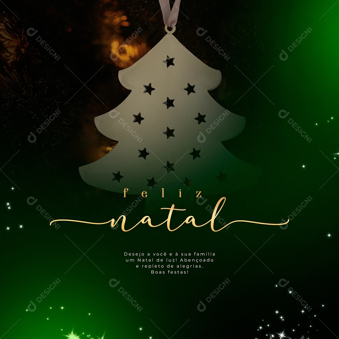Desejo a Você e à Sua Família um Natal de Luz Feliz Natal Social Media PSD  Editável [download] - Designi