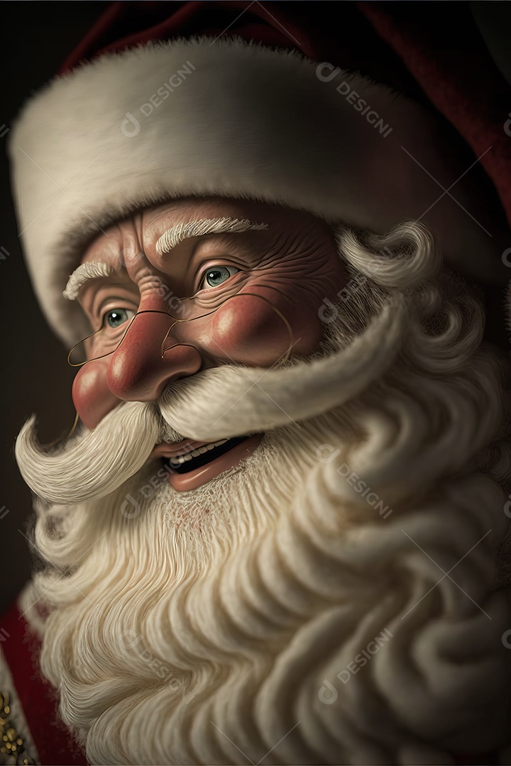 Papai Noel em sua casa sorrindo e amigável na noite de Natal [download] -  Designi