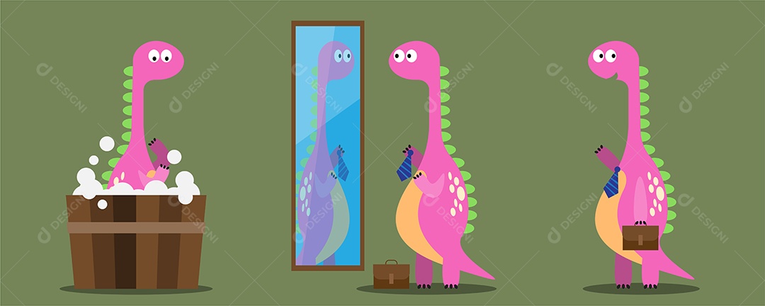 Conjunto de Dinossauros em Desenho Animado Vetor EPS [download] - Designi