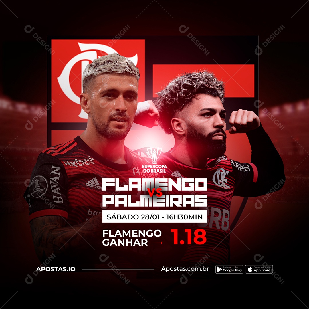 Social Media Futebol Jogo Palmeiras x Santos PSD Editável [download] -  Designi