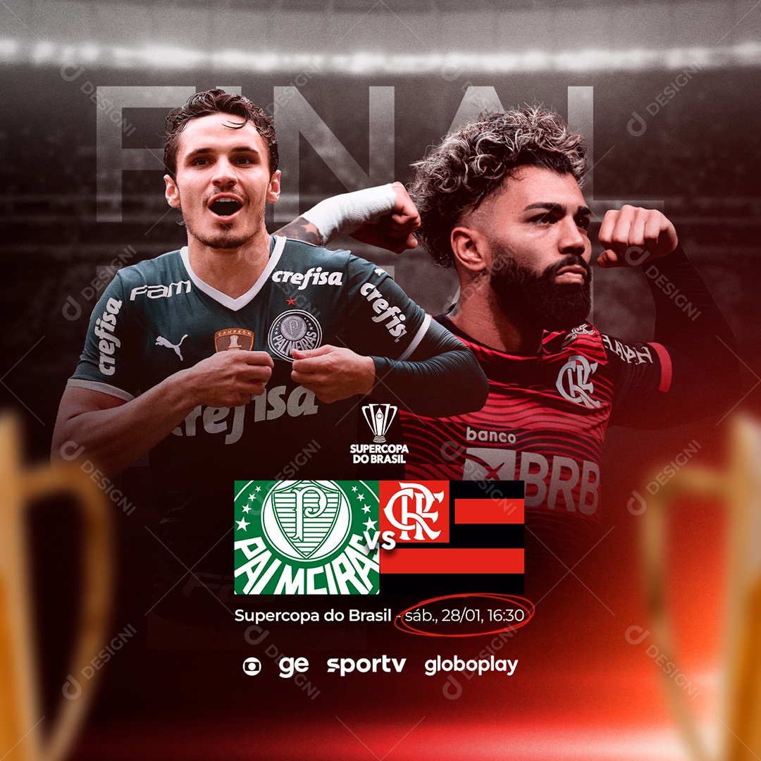 Final Palmeiras X Flamengo Supercopa Do Brasil Futebol Social Media Psd Editavel Download Designi