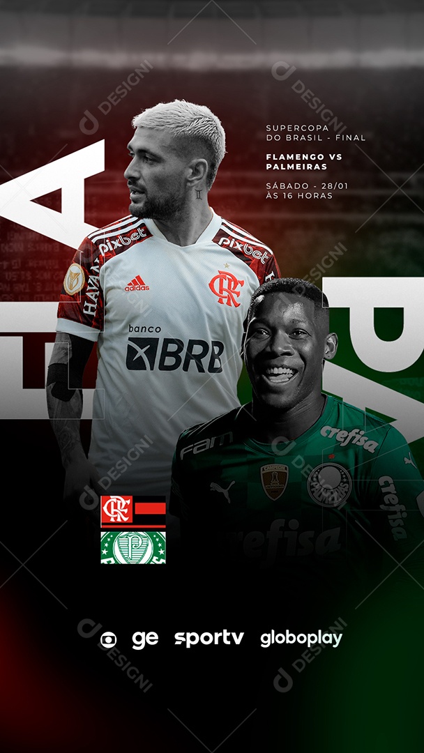 Story Social Media Flamengo X Palmeiras Supercopa Do Brasil Futebol Psd Editavel Download Designi