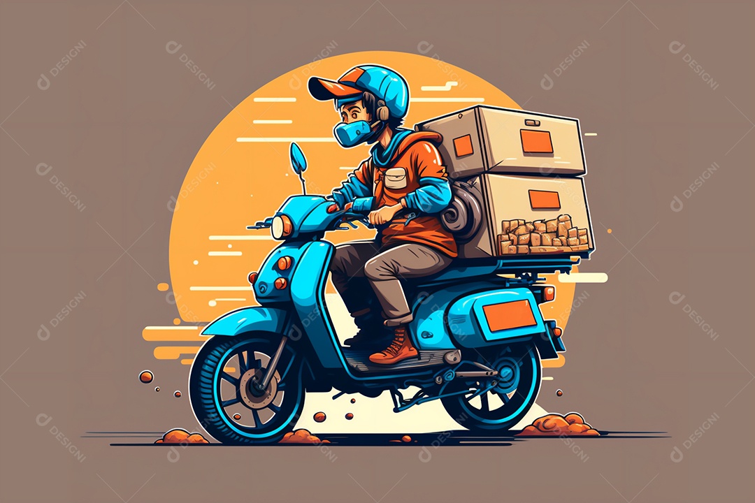 Desenho de homem pilotando sua moto [download] - Designi