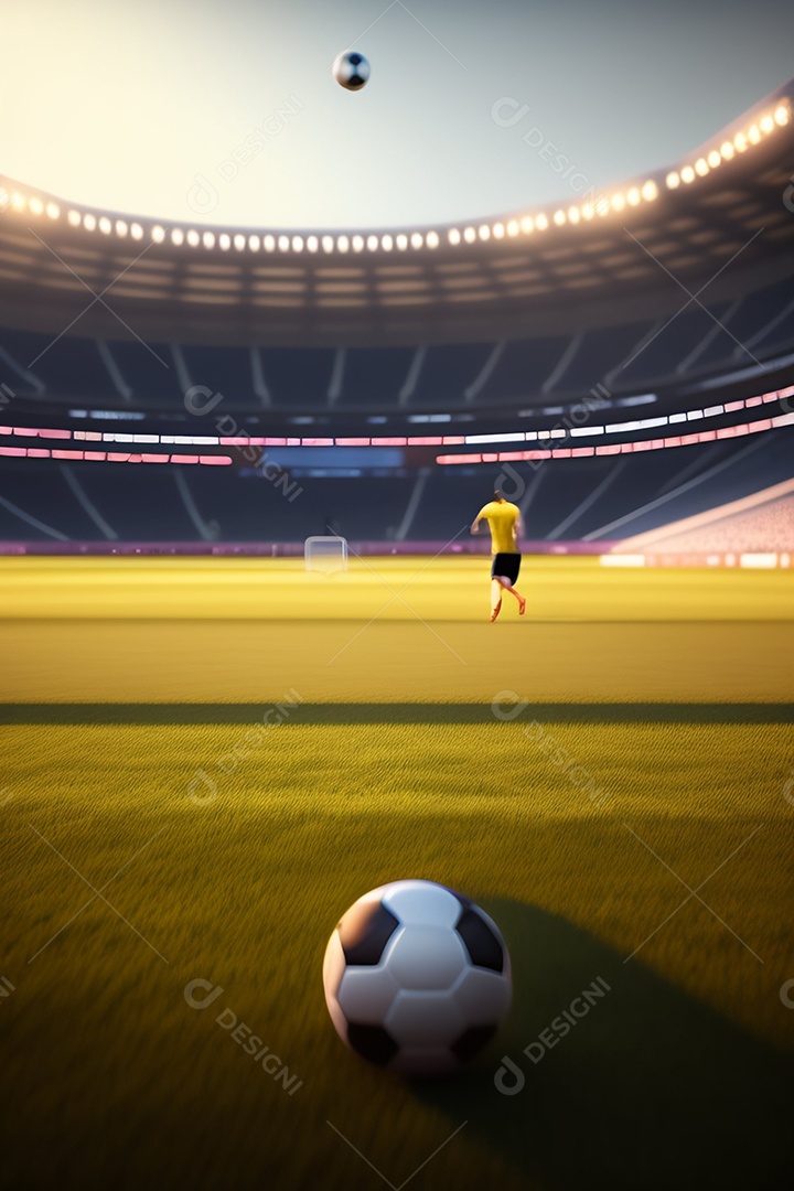 Pessoa jogando bola sobre campo de futebol [download] - Designi