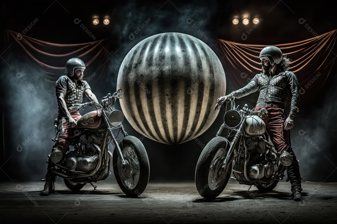Imagem do show da Globo da Morte no circo com as motos e motoqueiros  [download] - Designi