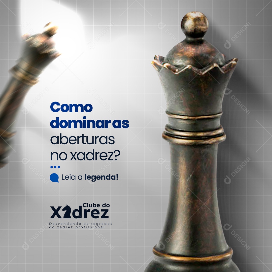 Como Dominar as Aberturas no Xadrez? Social Media PSD Editável [download] -  Designi