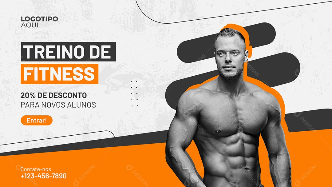 Web Banner Treino De Fitness Academia Social Media PSD Editável [download]  - Designi