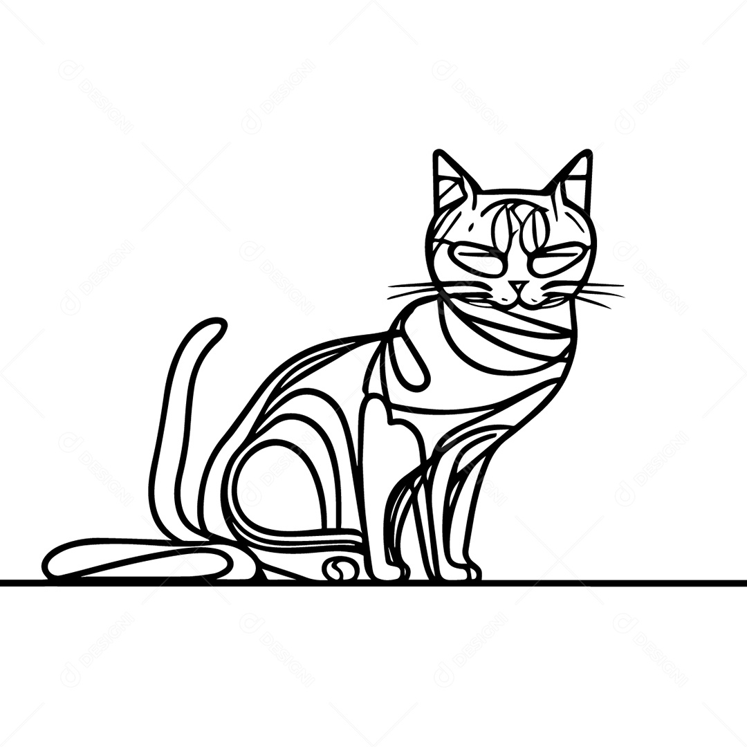 Ilustração De Gato Riscado De Gatinhos Vermelhos De Estimação Para