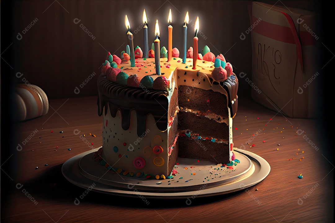 Festa de aniversario de 50 anos bolo comida balão [download] - Designi