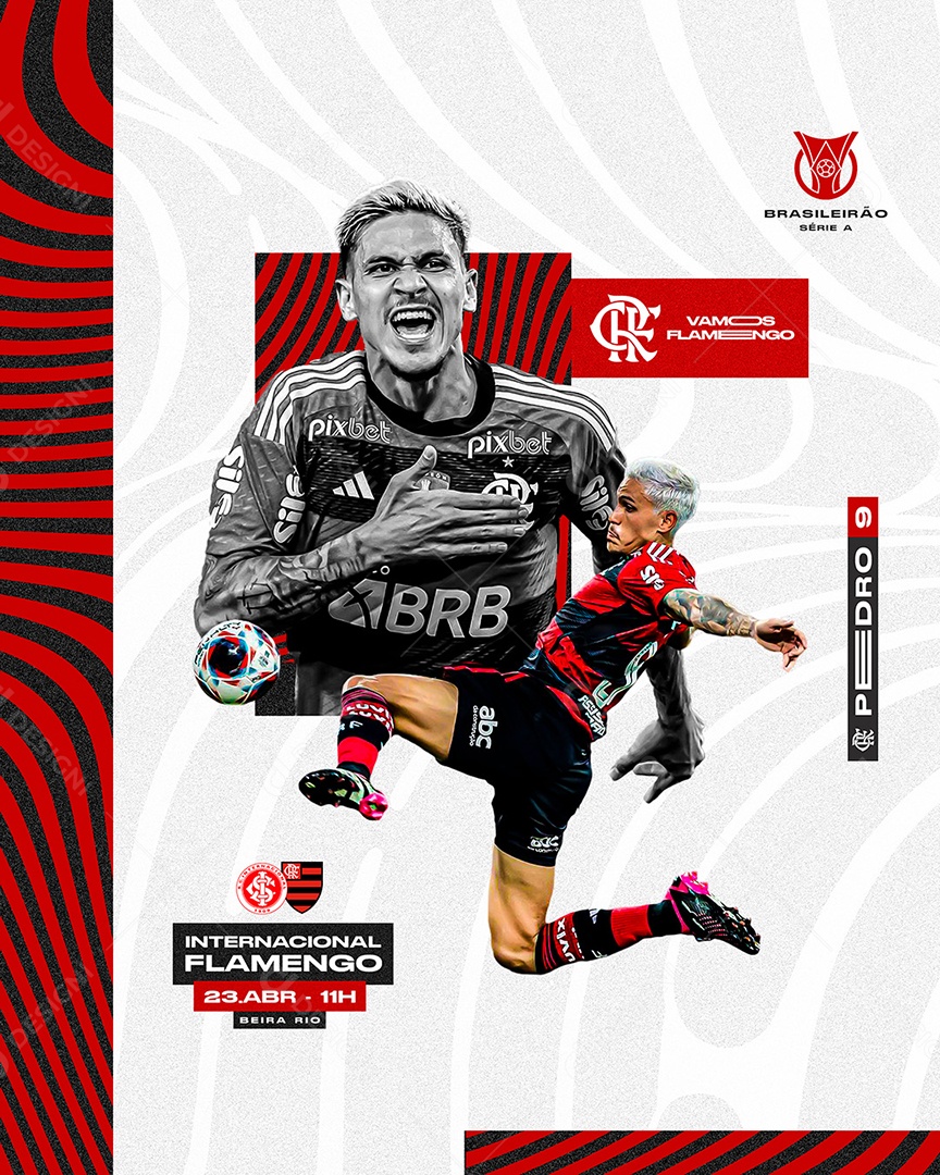 Flyer Time de Futebol Flamengo Jogadores Social Media PSD Editável  [download] - Designi