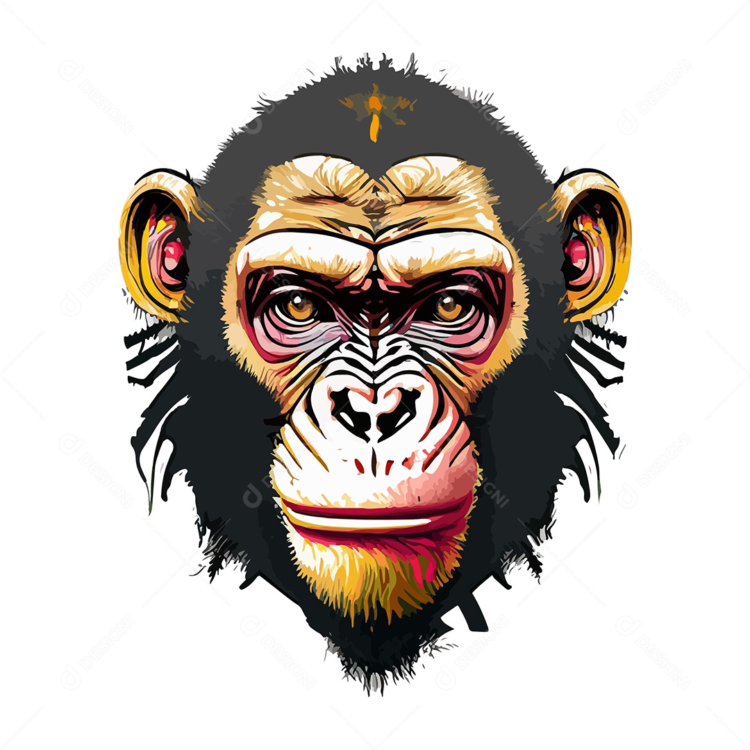 Baixe Macaco de desenho animado triste com olhos grandes PNG - Creative  Fabrica